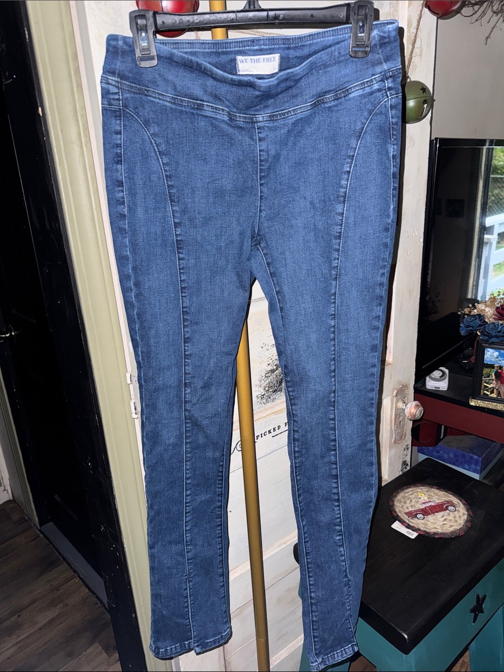 We The Free Blue Skinny Stretch Jeggings